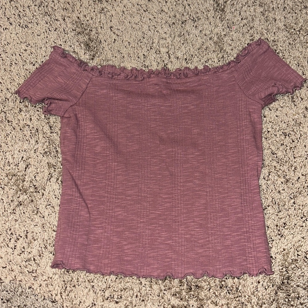 Aeropostale off the shoulder ruffle tee